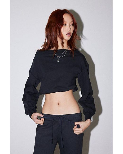 Out From Under Blue Bubble Hem Cropped Sweatshirt