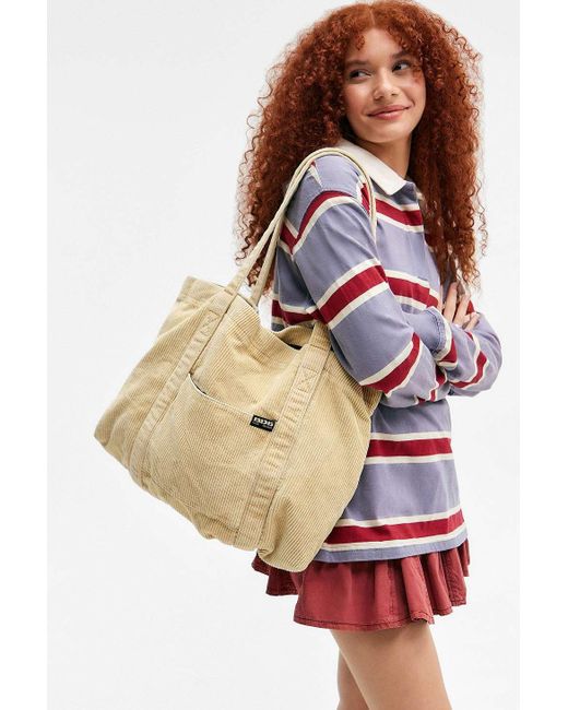 BDG White Tab Pocket Corduroy Tote Bag