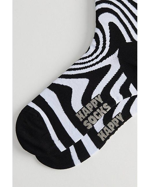 Happy Socks Black Dizzy Crew Sock for men