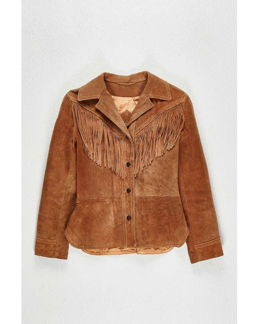 Urban Renewal Brown One-of-a-kind Suede Button-up Tassel Jacket