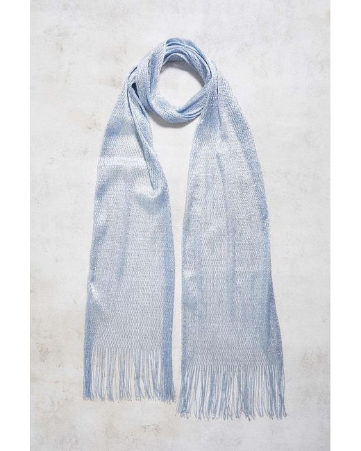 Urban Outfitters Gray Uo Y2k Sparkle Skinny Knit Scarf