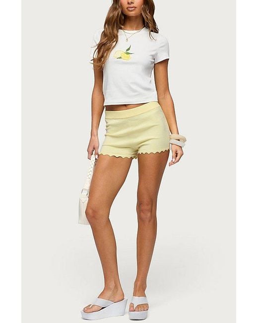 Edikted White Lemon Patch T Shirt Top