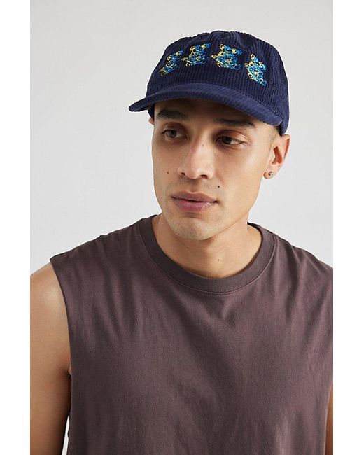 Urban Outfitters Blue Grateful Dead Dancing Bears Hologram Cord Hat for men