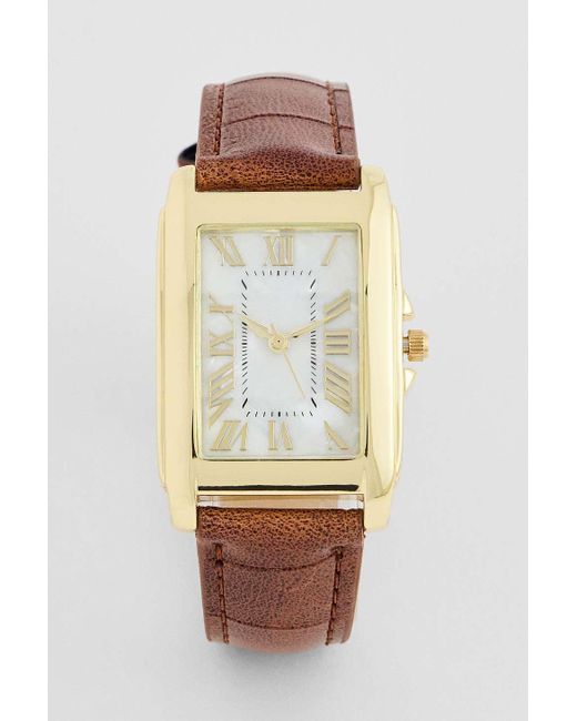 Silence + Noise Silence + Noise Brown Croc Watch for men