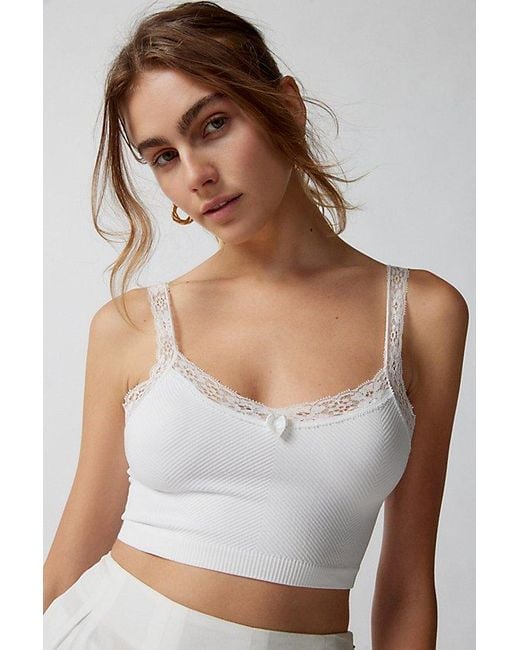 Out From Under White So Sweet Lace Seamless Soft Bra Top