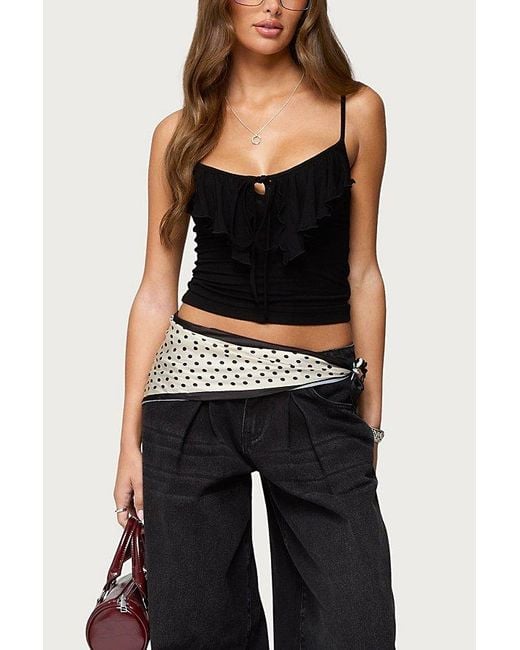 Edikted Black Ruffle Tank Top
