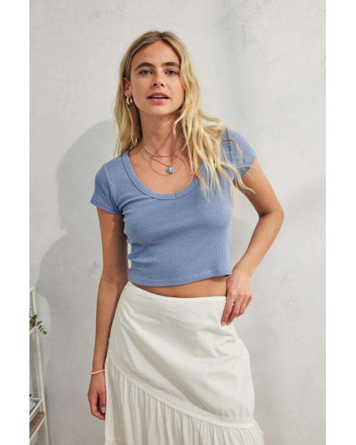 urban outfitters josie ribbed v neck vest
