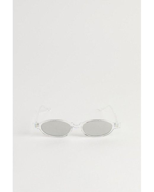 Urban Outfitters Metallic Kai Slim Oval Sunglasses for men