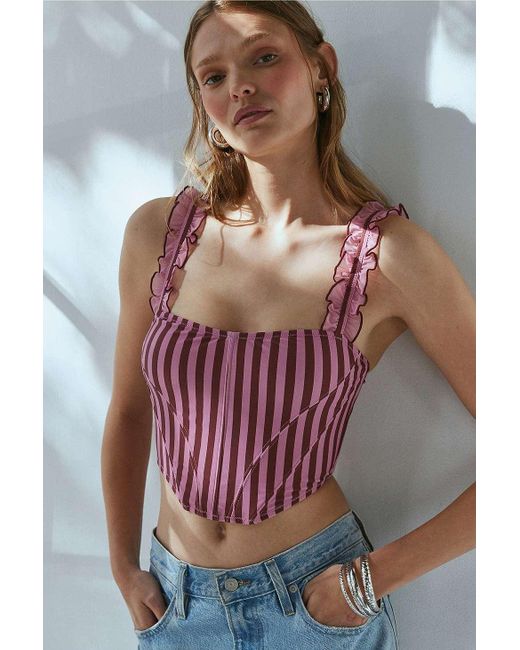 Out From Under Red Circus Act Stripe Corset