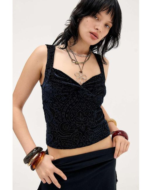 Silence + Noise Black Silence + Noise Suri Velvet Tank Top