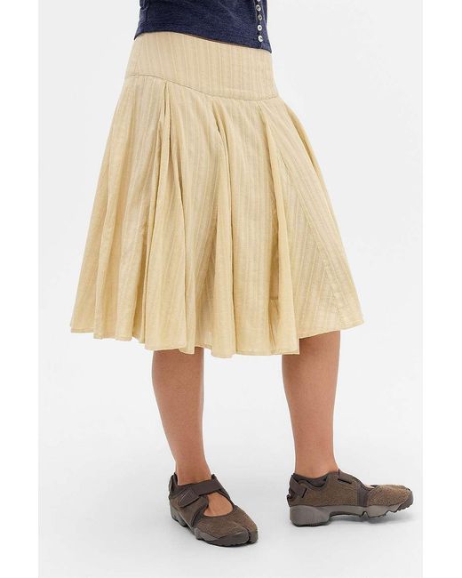 Urban Outfitters Natural Uo Olga Textured Dobby Midi Skirt