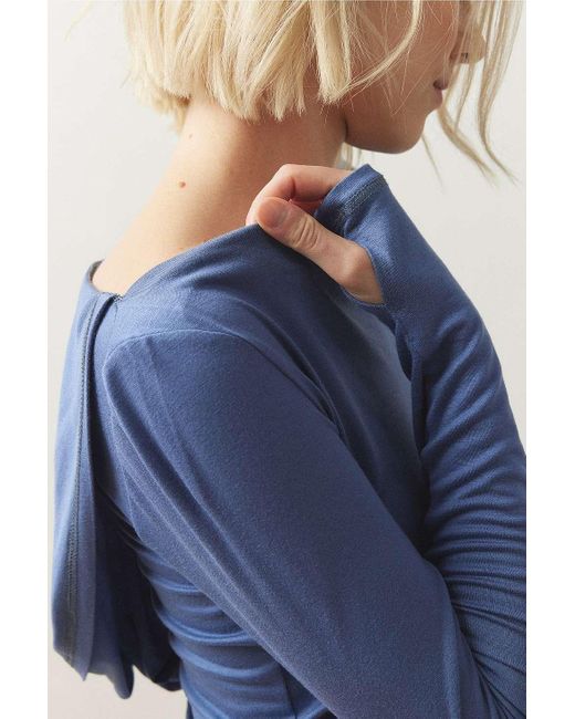 Out From Under Blue Nia Slim Hooded Top