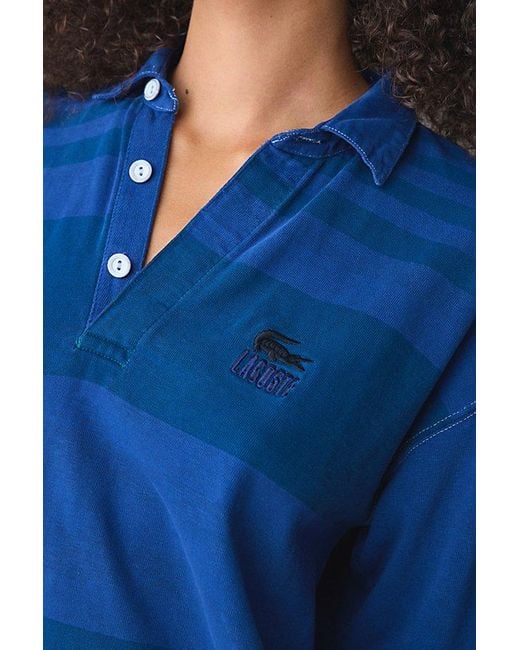 Vintage & ReMADE by UO Blue Remade By Uo Overdyed Oversized Rugby Shirt Top