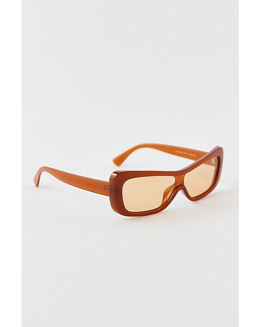 Urban Outfitters Pink Peyton Angled Rectangle Sunglasses