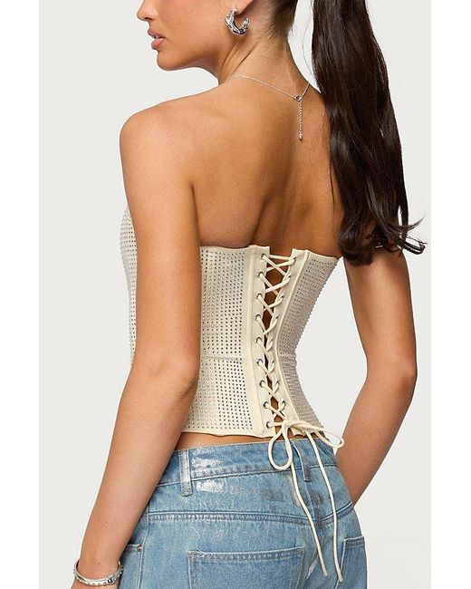 Edikted Black Vezza Strapless Rhinestone Corset