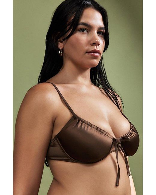 Out From Under Green Chocolate Underwire Bikini Top