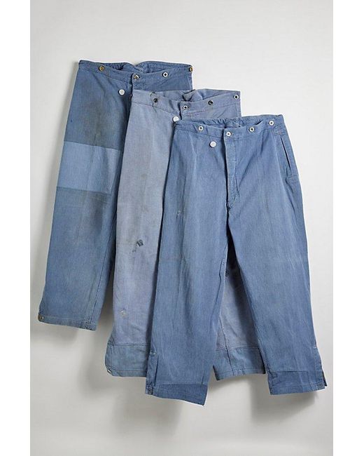 Urban Renewal Blue Vintage 1940S Buckleback Utility Pant for men