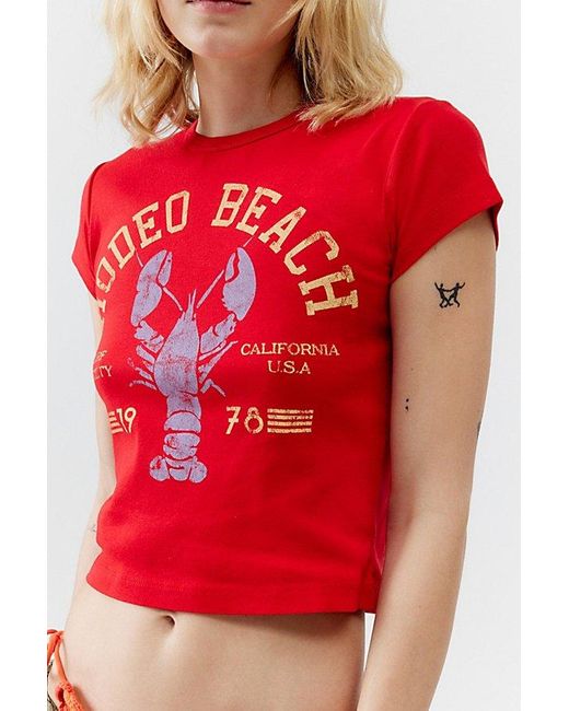 Urban Outfitters Red Rodeo Beach Graphic Tee