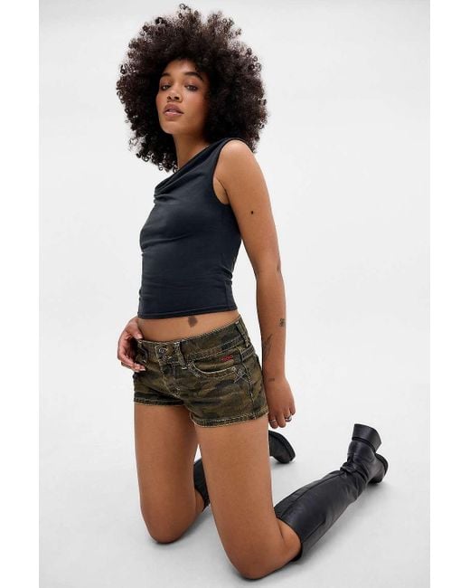 BDG Black Piper Camo Shorts