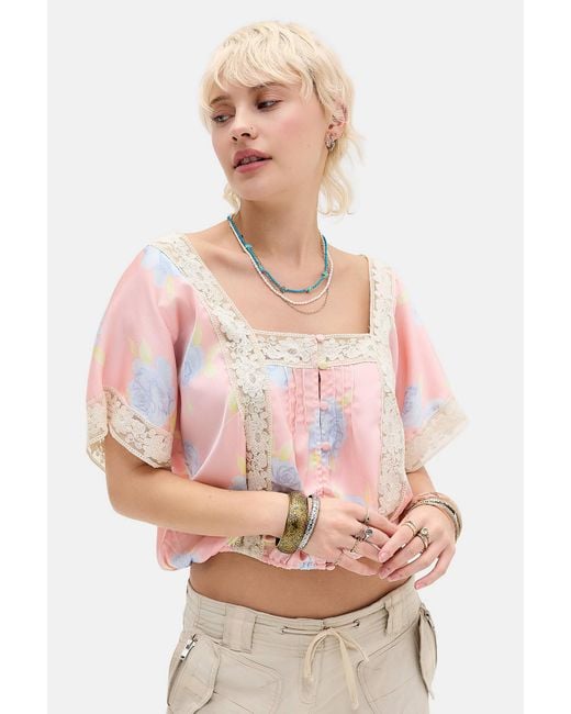 Kimchi Blue Pink Ada Blouse