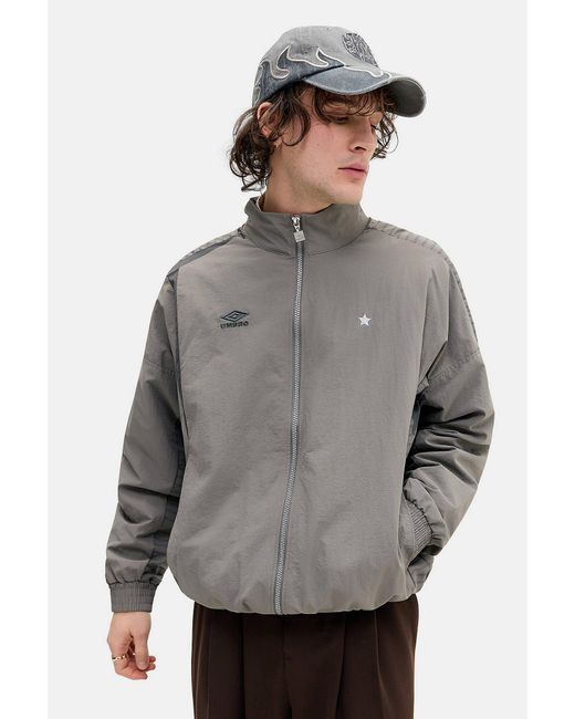 Umbro Gray Brushed Nickel Relaxed Track Jacket for men
