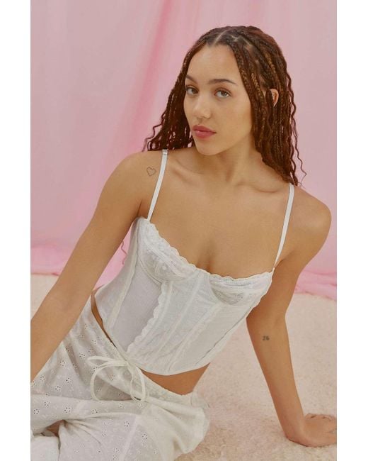 Out From Under White Broderie Modern Love Corset