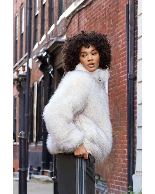 Silence + Noise Brown Silence + Noise Wade Faux Fur Jacket