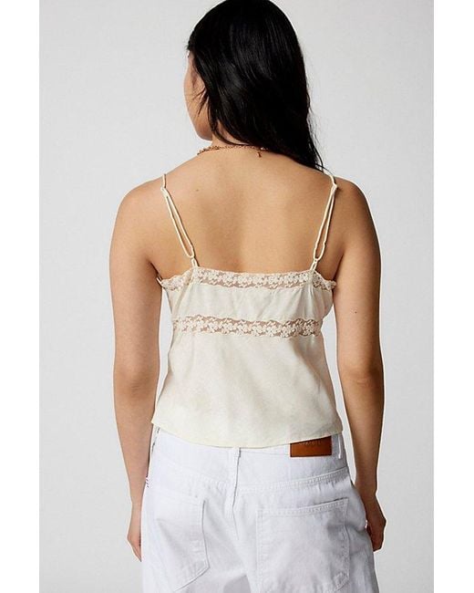 Urban Outfitters Brown Uo Margot Lace-Inset Cami