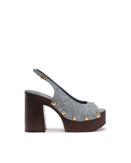 SCHUTZ SHOES Blue Rose Sling Clog Sandal