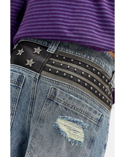 Jaded London Blue Stars & Stripes Colossus Jeans for men