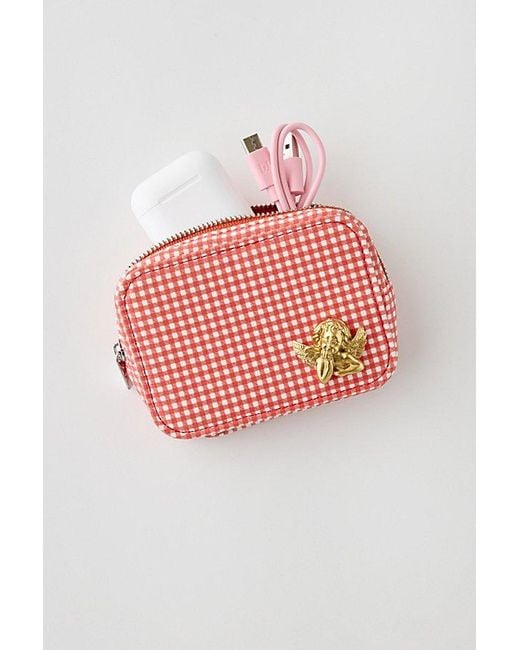 Urban Outfitters Red Uo Printed Charm Tech Case Keychain