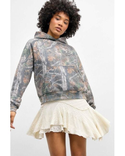 Urban Outfitters Gray Uo Textured High-low Mini Skirt