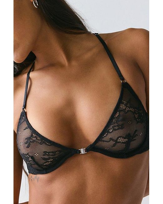 Out From Under Black Julia Sheer Lace Racerback Underwire Bra