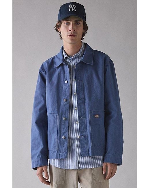 Dickies Blue Unlined Canvas Button-Down Jacket for men