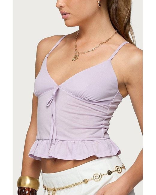 Edikted Purple Martie Peplum Tank Top
