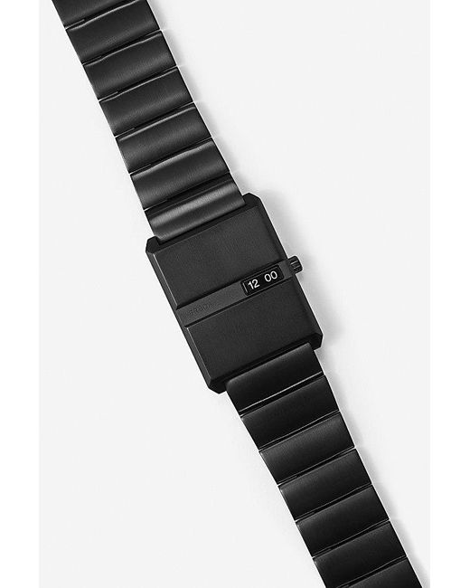 Breda Black Pulse Stainless Steel Metal Bracelet Quartz Watch for men