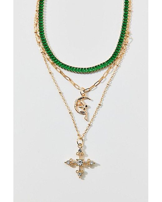 Urban Outfitters Layered Beaded Chain Necklace in Green Lyst