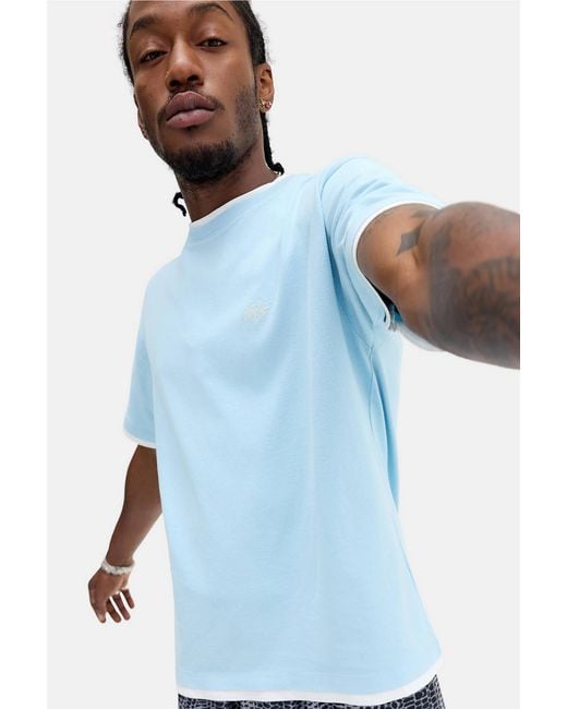 iets frans Blue Double Layer T-shirt for men