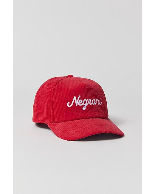 American Needle Red Negroni Balsam Wide Wale Cord Hat for men