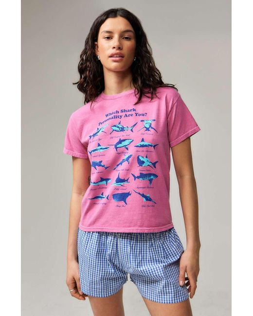 Urban Outfitters Red Uo Shark Personality T-shirt