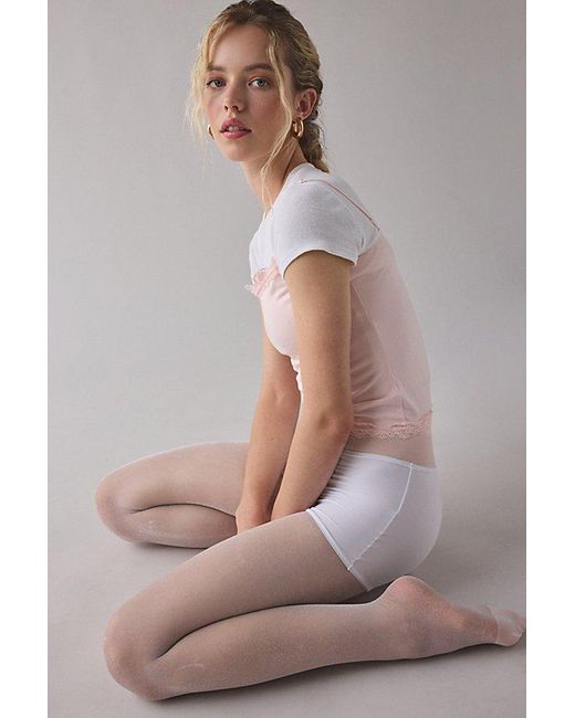 Urban Outfitters Gray Shimmer Semi-Sheer Tights