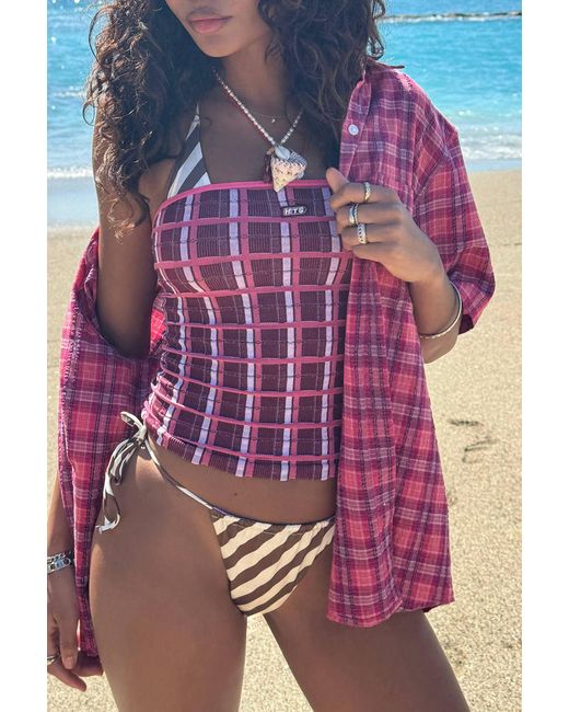 Out From Under Purple Striped Reversible Bikini Bottoms S At Urban Outfitters