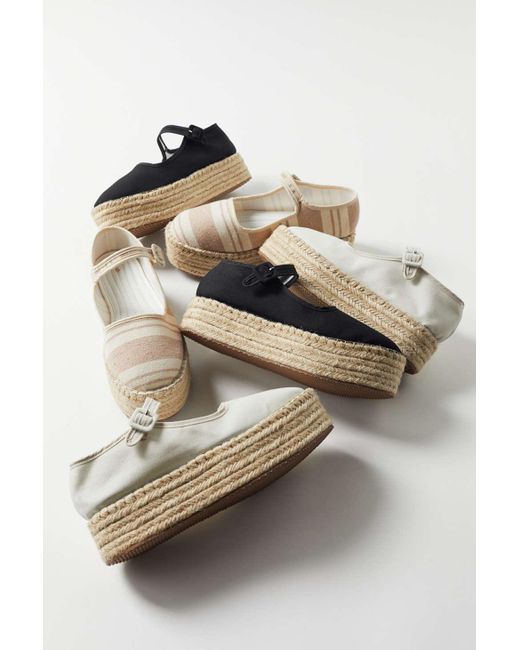Urban Outfitters Black Uo Espadrille Platform Mary Jane