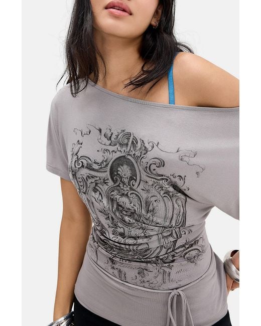 Silence + Noise Gray Silence + Noise Adelfi Wrap Top
