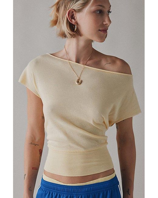 Out From Under Blue Off-The-Shoulder Banded Hem Tee