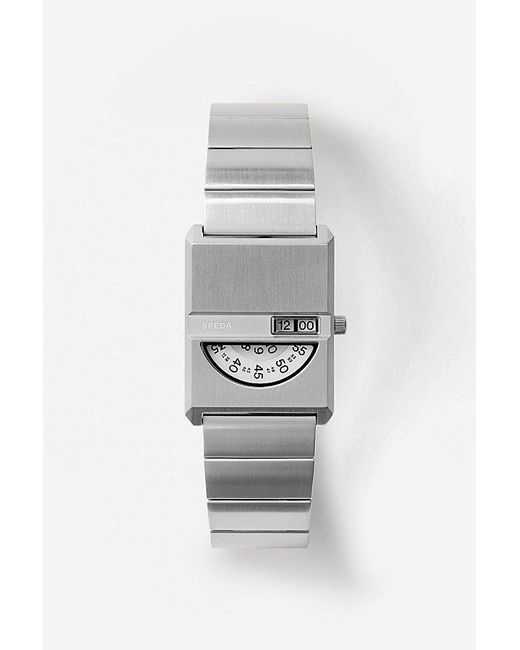 Breda Gray Pulse Tandem Metal Bracelet Watch for men