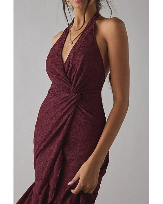 Urban Outfitters Women's Red Uo Get It Twisted Knot-Front Halter Neck Lace Midi Dress - ohana-automobiles.fr Urban Outfitters Women's Red Uo Get It Twisted Knot-Front Halter Neck Lace Midi Dress - ohana-automobiles.fr