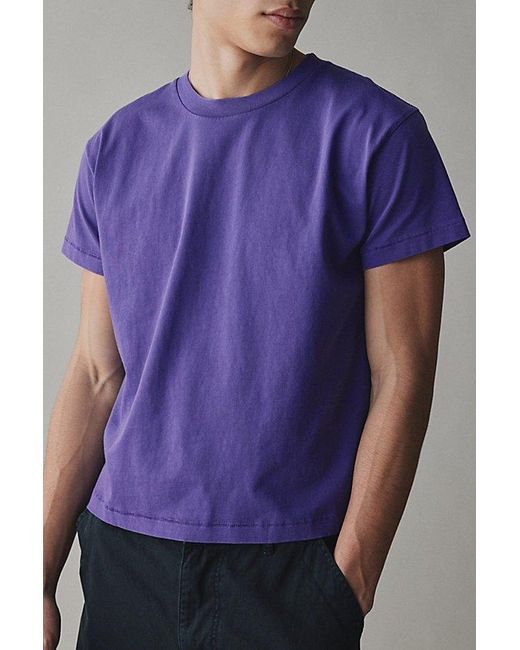 BDG Purple Bonfire Cropped Cotton Tee for men