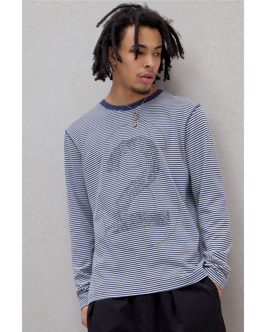 Jaded London Gray Uo Exclusive Navy 62 Striped Long Sleeve T-shirt for men