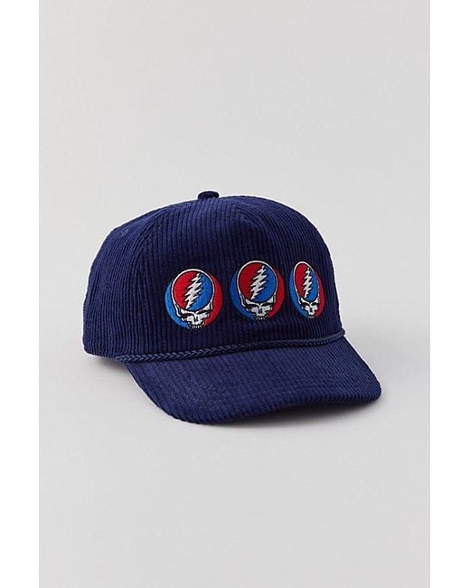 Urban Outfitters Blue Grateful Dead Stealie Repeat Cord Hat for men